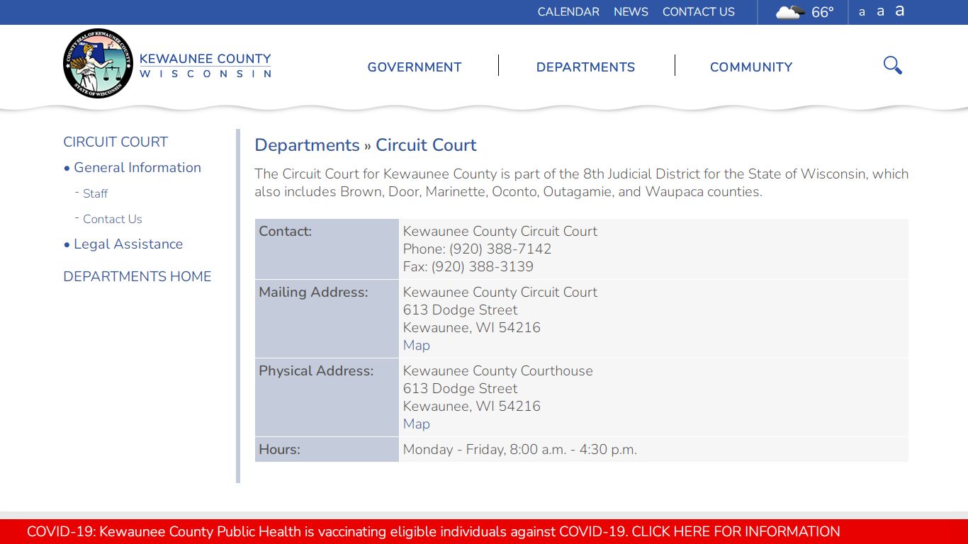 Kewaunee County » Departments » Circuit Court