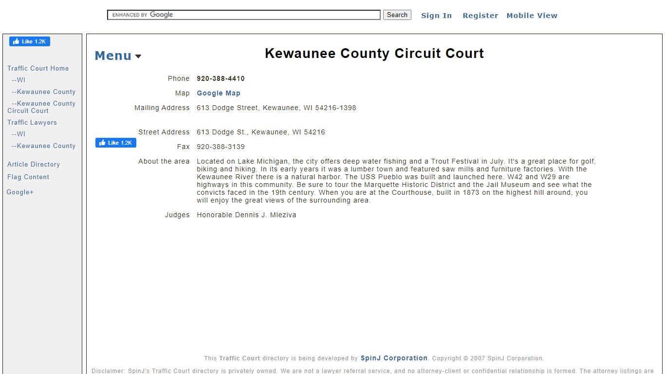 Kewaunee County Circuit Court WI